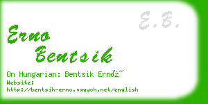 erno bentsik business card